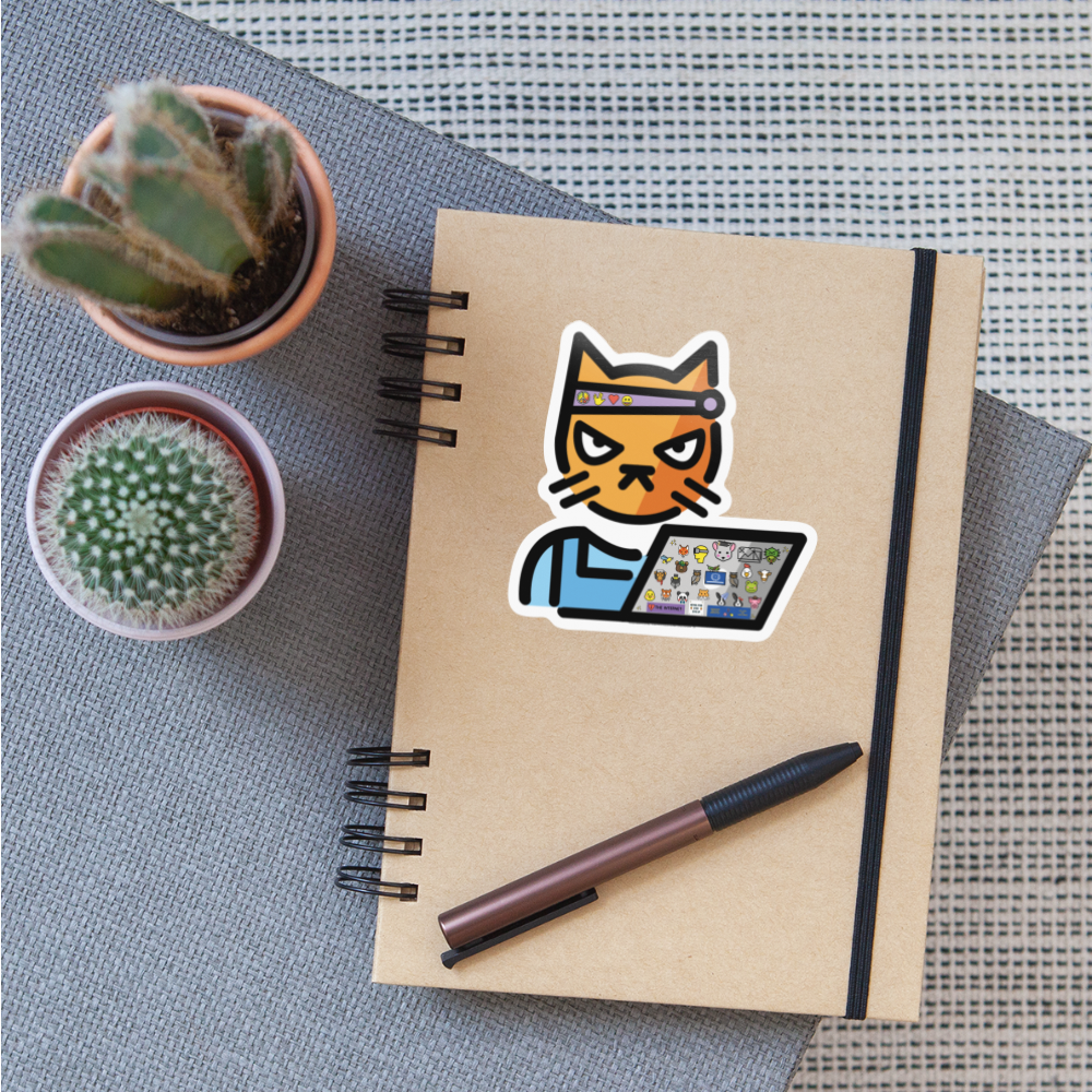 Emoji Expression: Moji "Ji" Hacker Cat Moji Character - Emoji.Express - white glossy