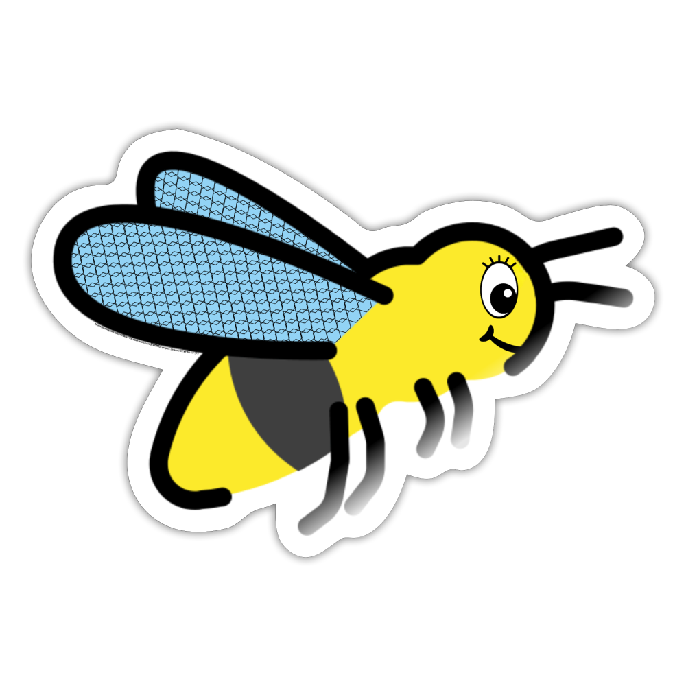 Emoji Expression: Hexabel Honey Bee Moji Character - Emoji.Express - white glossy