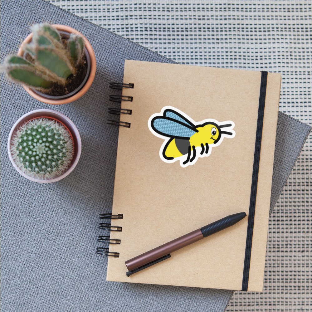 Emoji Expression: Hexabel Honey Bee Moji Character - Emoji.Express - white glossy