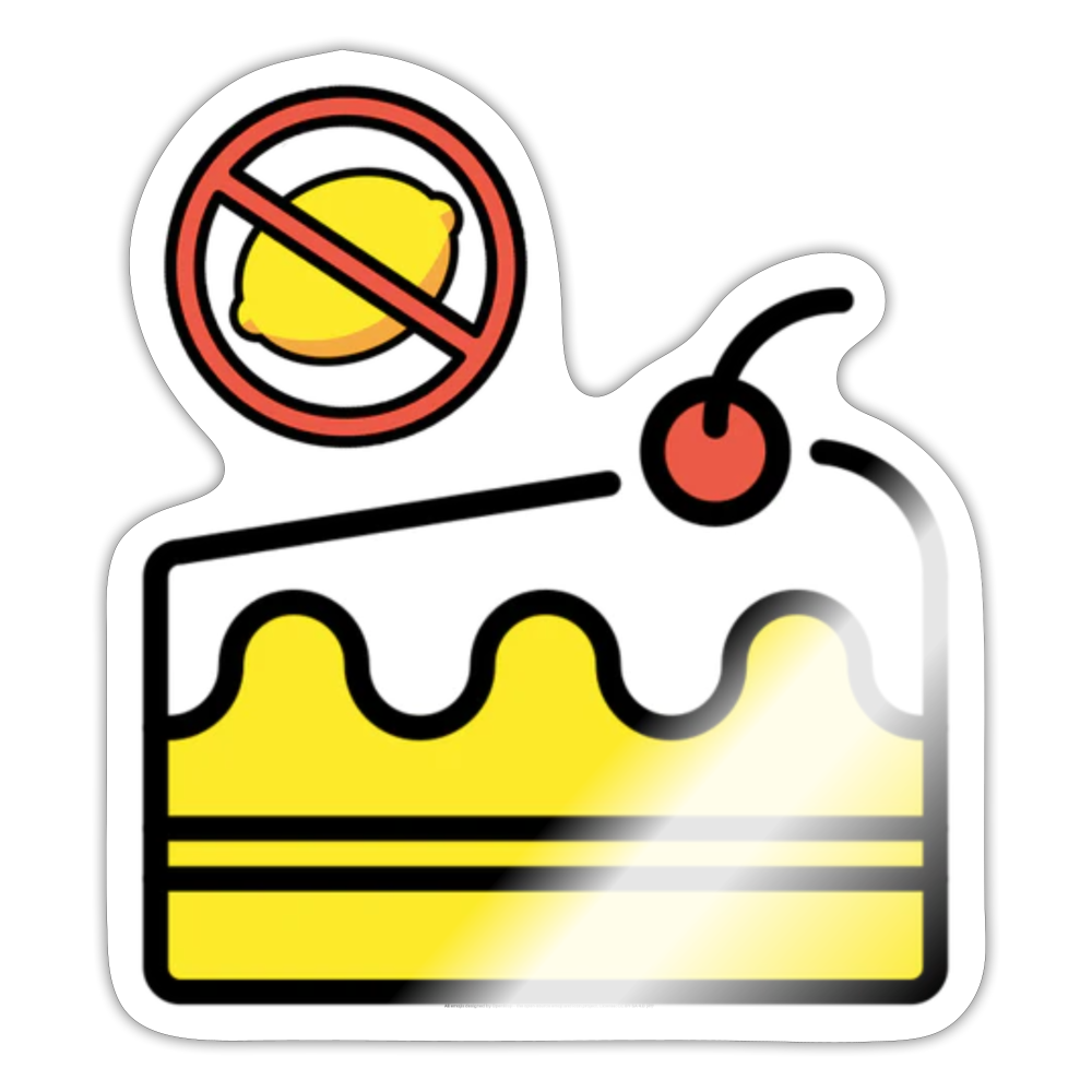 Emoji Expression: When Life Gives You Lemons, Make Cheesecake Moji Sticker - Emoji.Express - white glossy