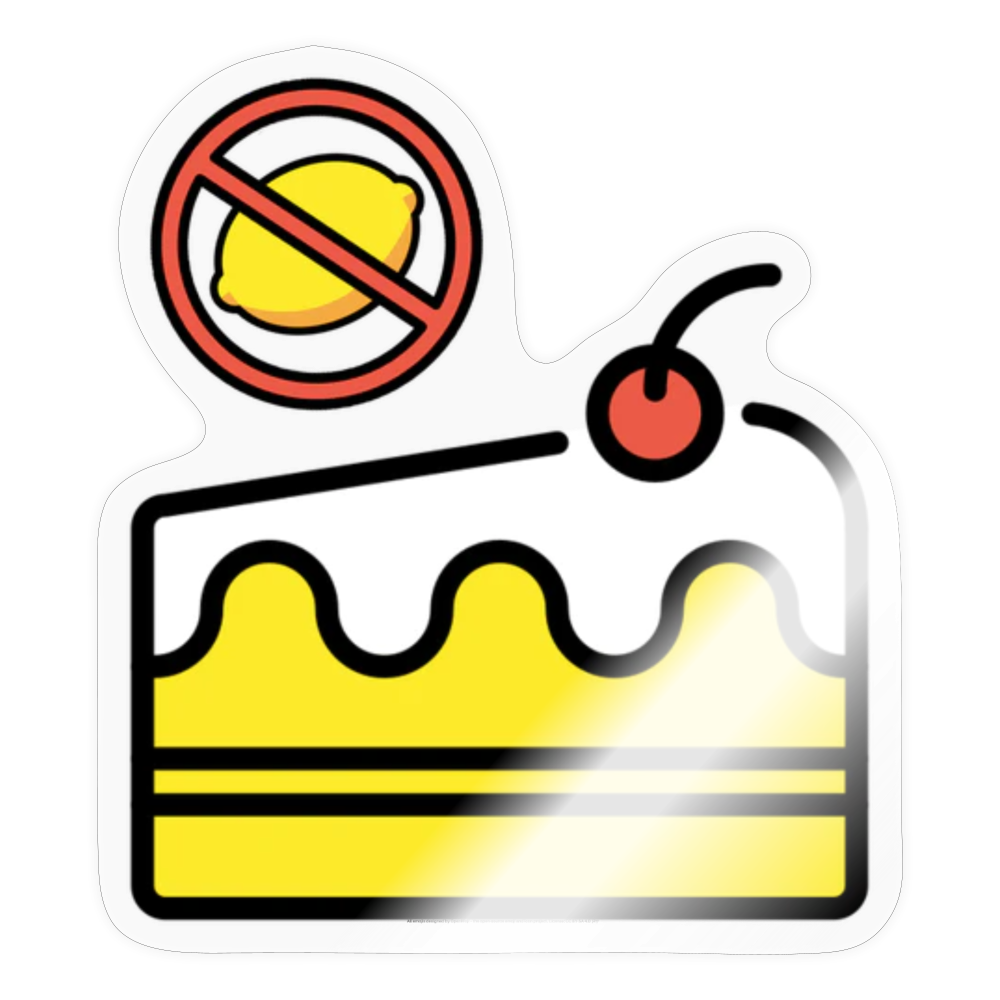 Emoji Expression: When Life Gives You Lemons, Make Cheesecake Moji Sticker - Emoji.Express - transparent glossy