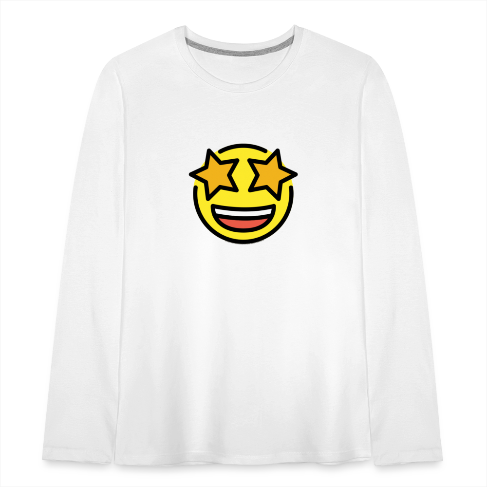 Customizable Star Struck Moji Kids' Premium Long Sleeve T-Shirt Moji - Emoji.Express - white