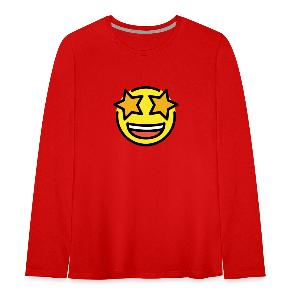 Customizable Star Struck Moji Kids' Premium Long Sleeve T-Shirt Moji - Emoji.Express - red