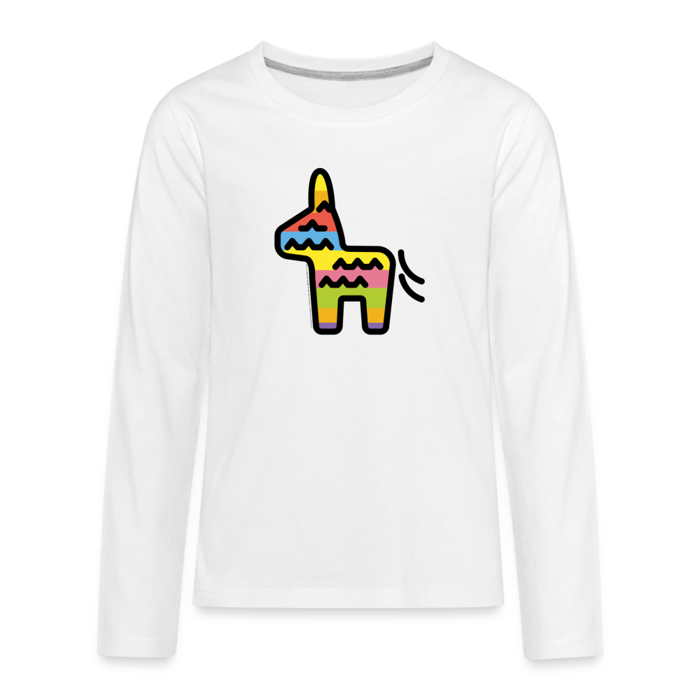 Customizable Piñata Moji Kids' Premium Long Sleeve T-Shirt - Emoji.Express - white