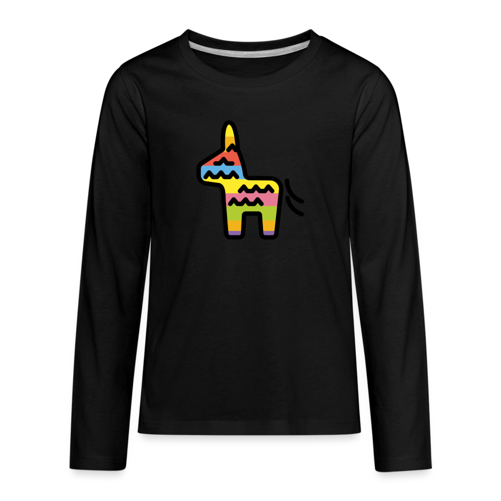Customizable Piñata Moji Kids' Premium Long Sleeve T-Shirt - Emoji.Express - black