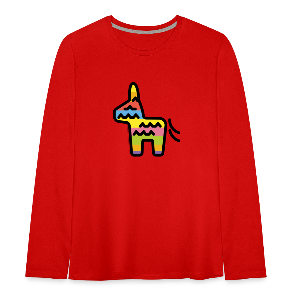 Customizable Piñata Moji Kids' Premium Long Sleeve T-Shirt - Emoji.Express - red