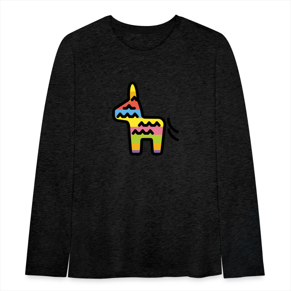 Customizable Piñata Moji Kids' Premium Long Sleeve T-Shirt - Emoji.Express - charcoal grey