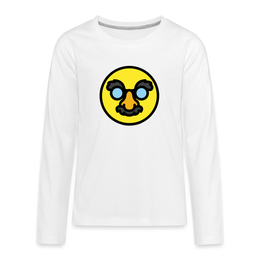 Customizable Disguised Face Moji Kids' Premium Long Sleeve T-Shirt - Emoji.Express - white