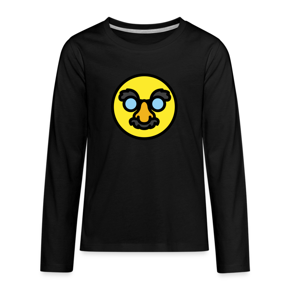 Customizable Disguised Face Moji Kids' Premium Long Sleeve T-Shirt - Emoji.Express - black
