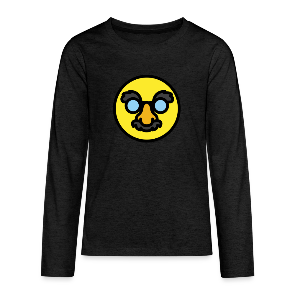 Customizable Disguised Face Moji Kids' Premium Long Sleeve T-Shirt - Emoji.Express - charcoal grey