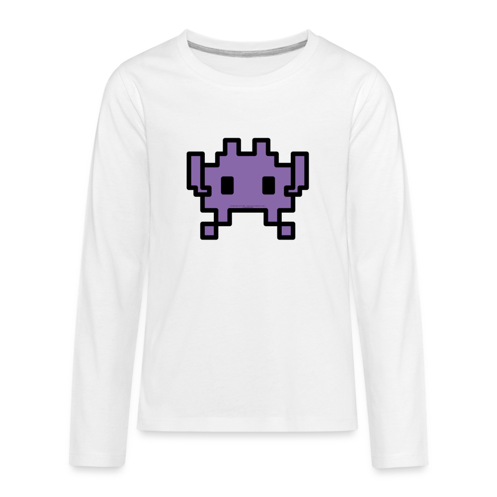 Customizable Alien Monster Moji Kids' Premium Long Sleeve T-Shirt Emoji.Express - white