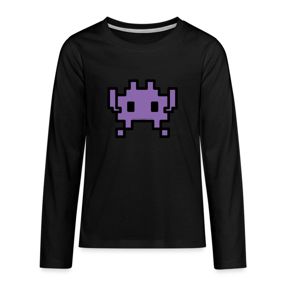 Customizable Alien Monster Moji Kids' Premium Long Sleeve T-Shirt Emoji.Express - black