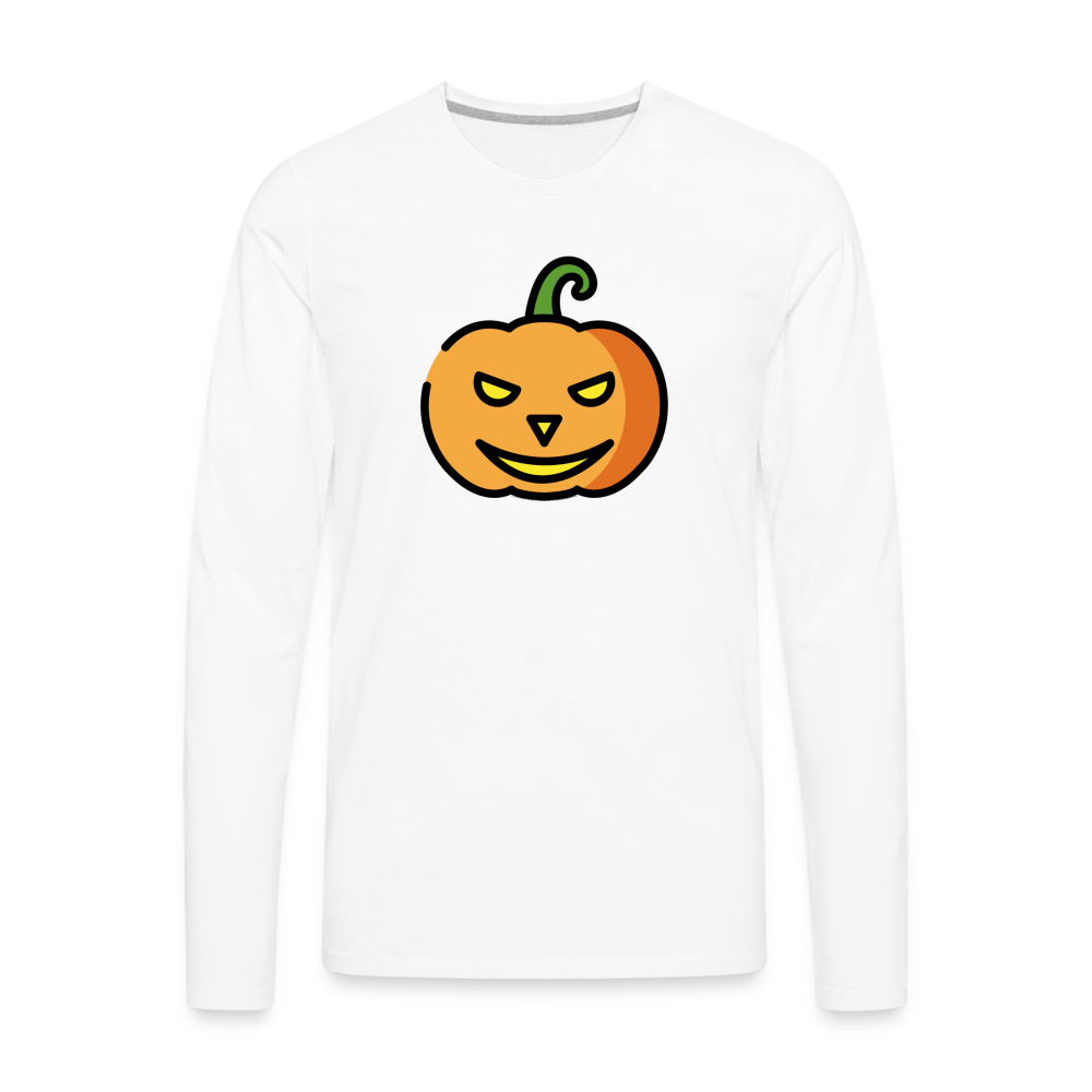 Customizable Jack-o-Lantern Moji Men's Premium Long Sleeve T-Shirt - Emoji.Express - white