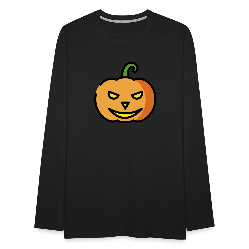Customizable Jack-o-Lantern Moji Men's Premium Long Sleeve T-Shirt - Emoji.Express - black