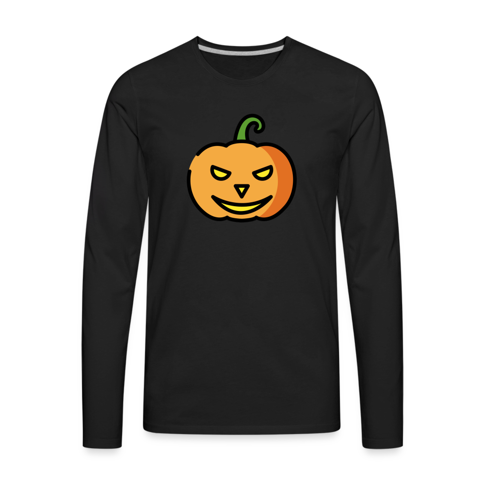 Customizable Jack-o-Lantern Moji Men's Premium Long Sleeve T-Shirt - Emoji.Express - black