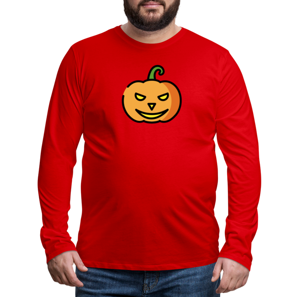 Customizable Jack-o-Lantern Moji Men's Premium Long Sleeve T-Shirt - Emoji.Express - red