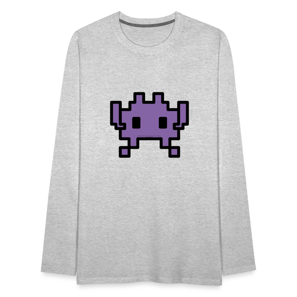 Customizable Alien Monster Moji Men's Premium Long Sleeve T-Shirt - Emoji.Express - heather gray