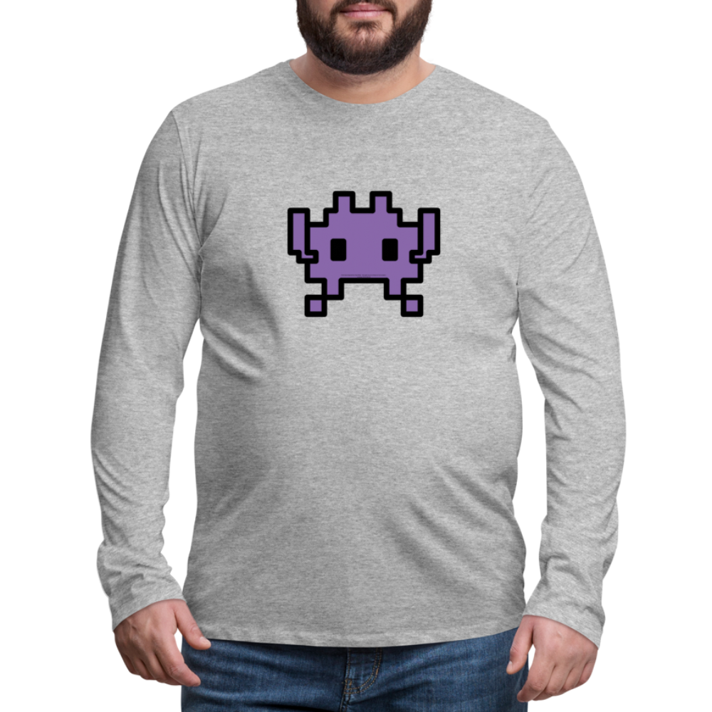 Customizable Alien Monster Moji Men's Premium Long Sleeve T-Shirt - Emoji.Express - heather gray