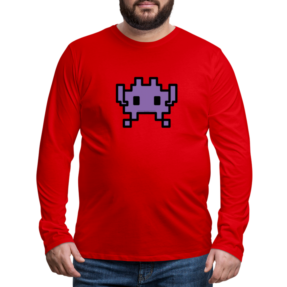 Customizable Alien Monster Moji Men's Premium Long Sleeve T-Shirt - Emoji.Express - red