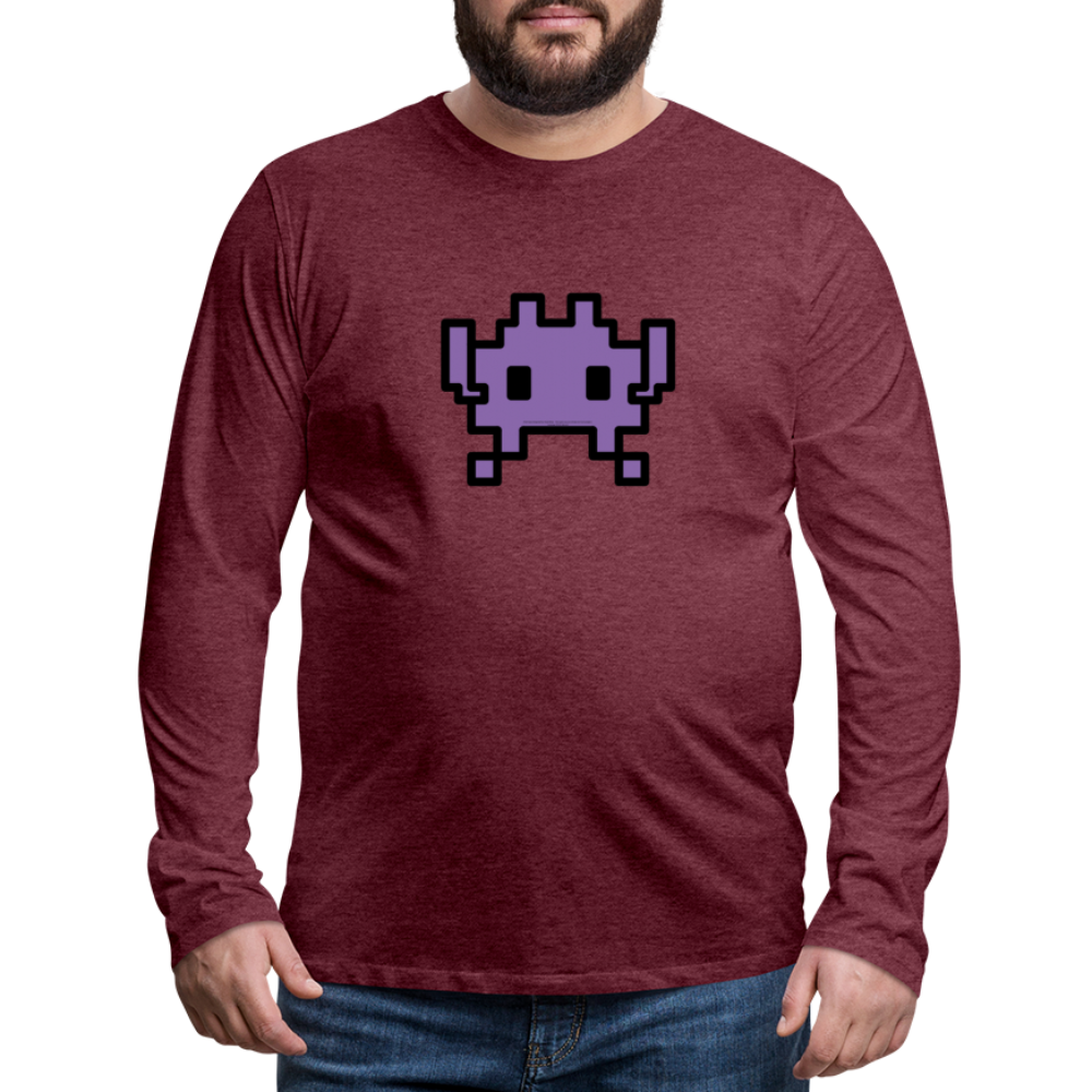 Customizable Alien Monster Moji Men's Premium Long Sleeve T-Shirt - Emoji.Express - heather burgundy
