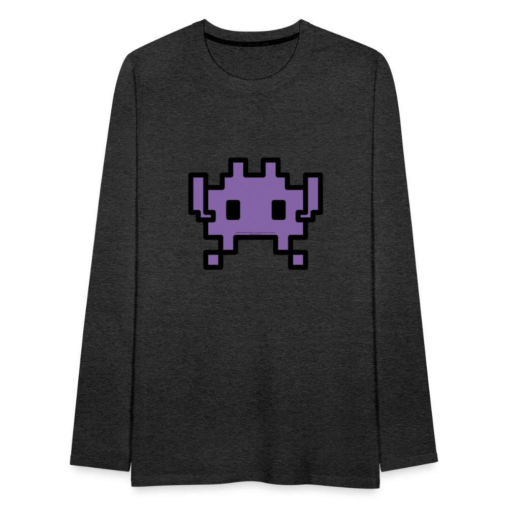 Customizable Alien Monster Moji Men's Premium Long Sleeve T-Shirt - Emoji.Express - charcoal grey