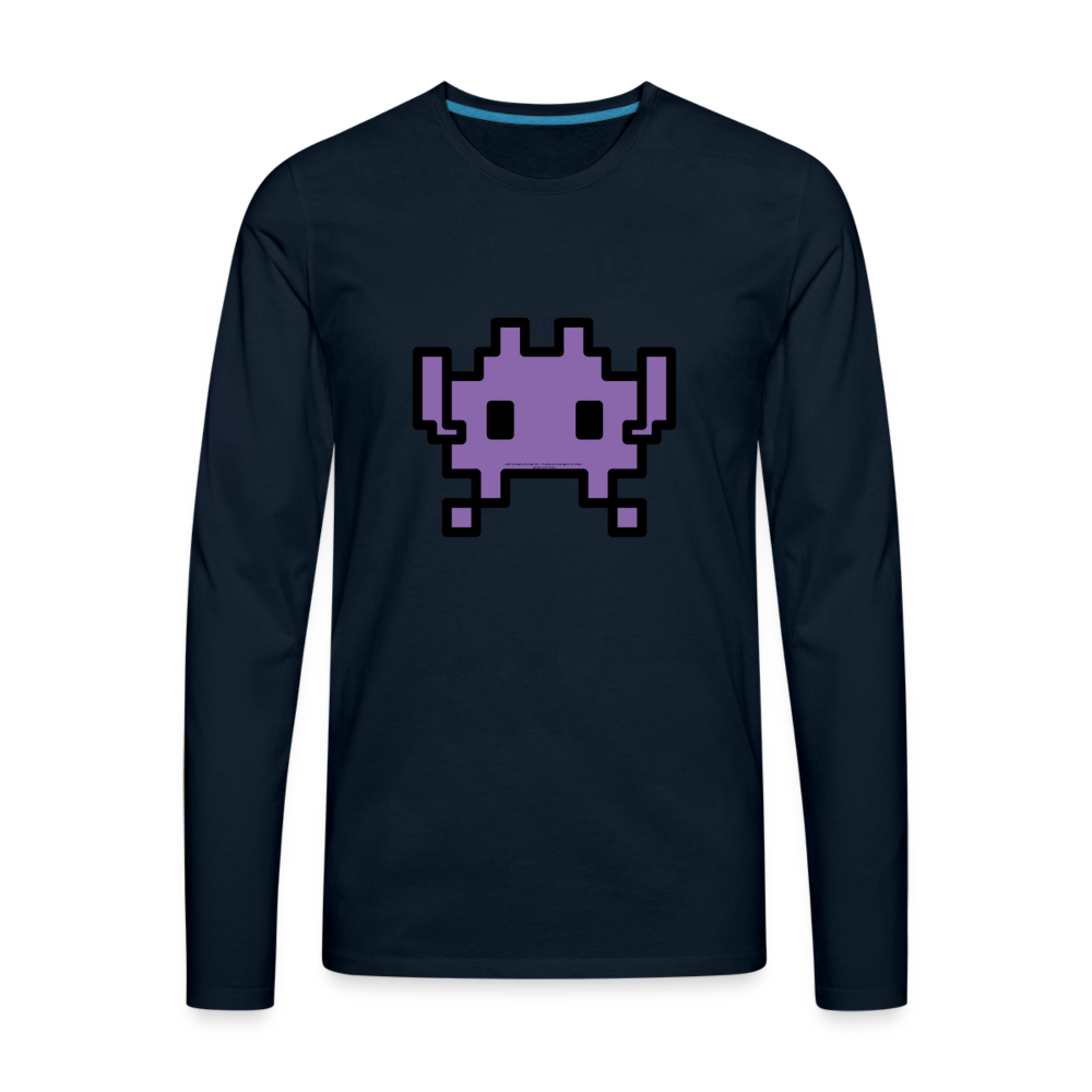 Customizable Alien Monster Moji Men's Premium Long Sleeve T-Shirt - Emoji.Express - deep navy