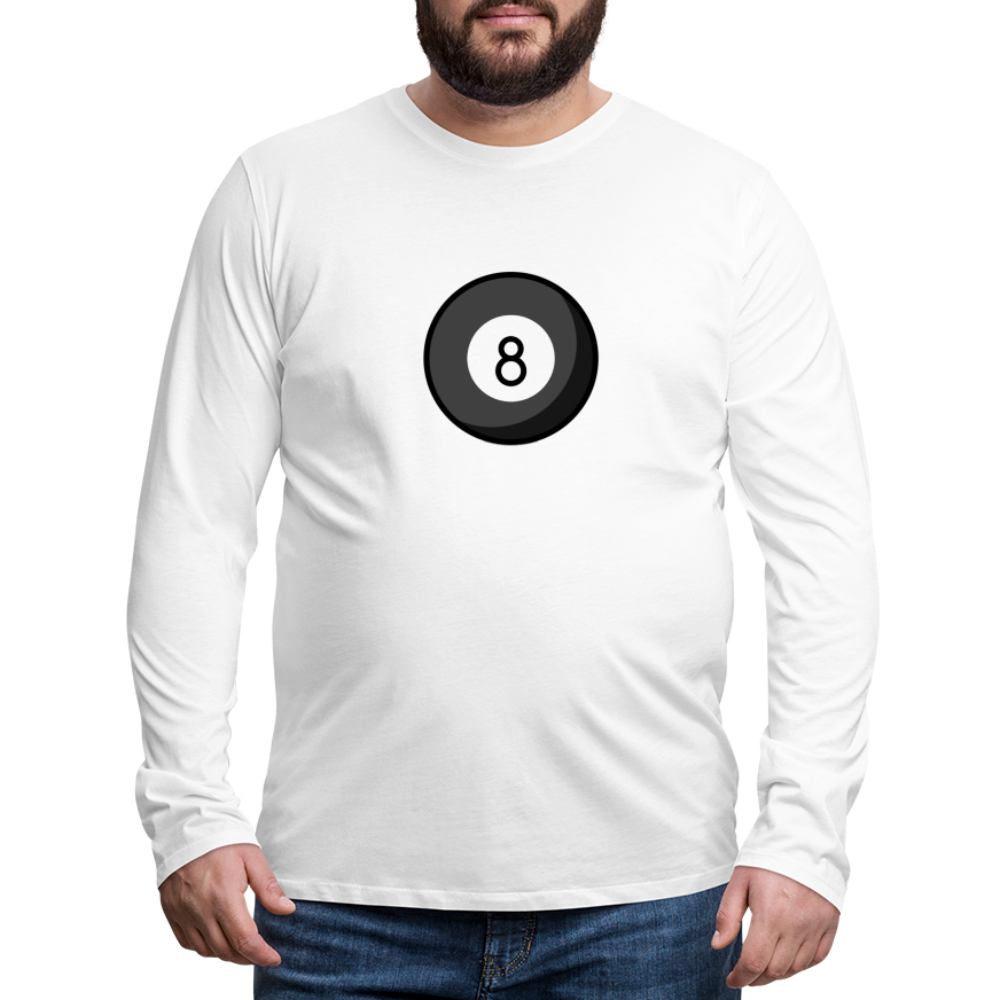 Customizable Eight Ball Moji Men's Premium Long Sleeve T-Shirt - Emoji.Express - white