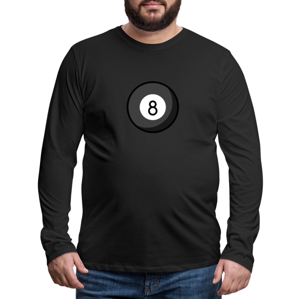 Customizable Eight Ball Moji Men's Premium Long Sleeve T-Shirt - Emoji.Express - black