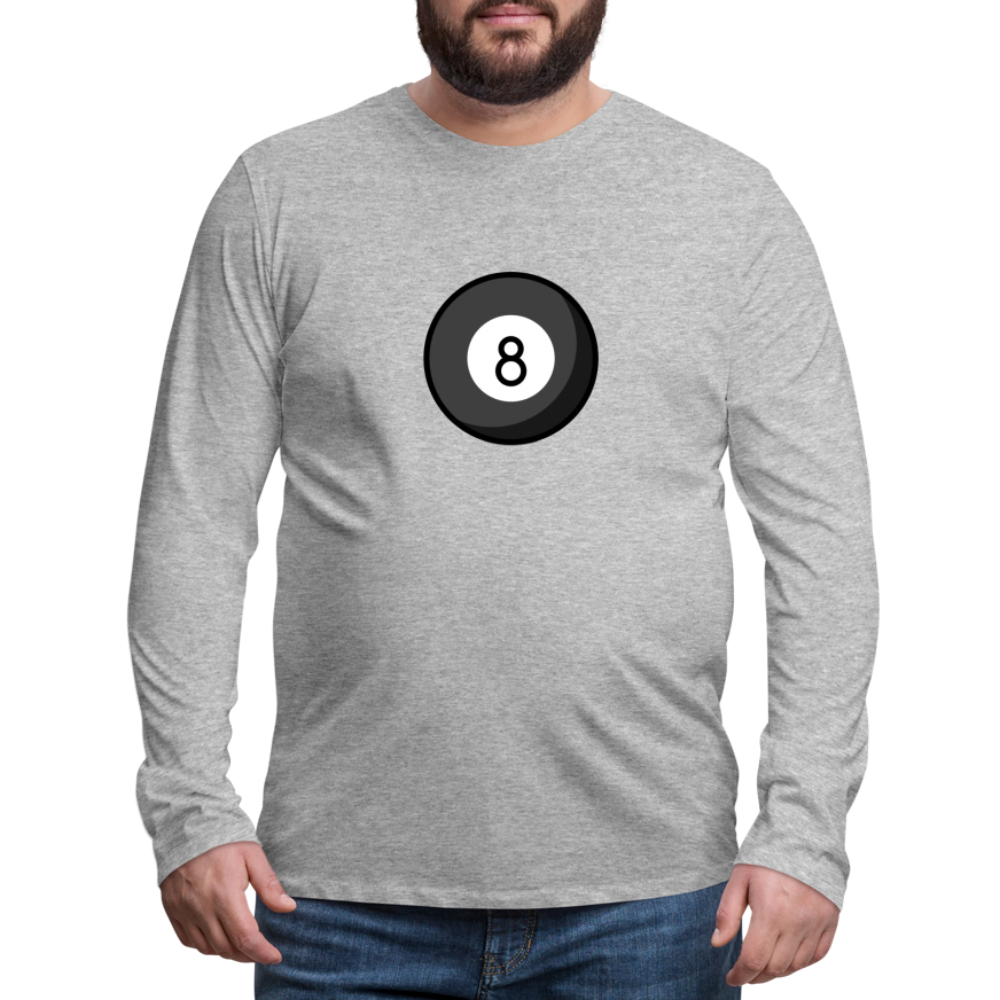 Customizable Eight Ball Moji Men's Premium Long Sleeve T-Shirt - Emoji.Express - heather gray