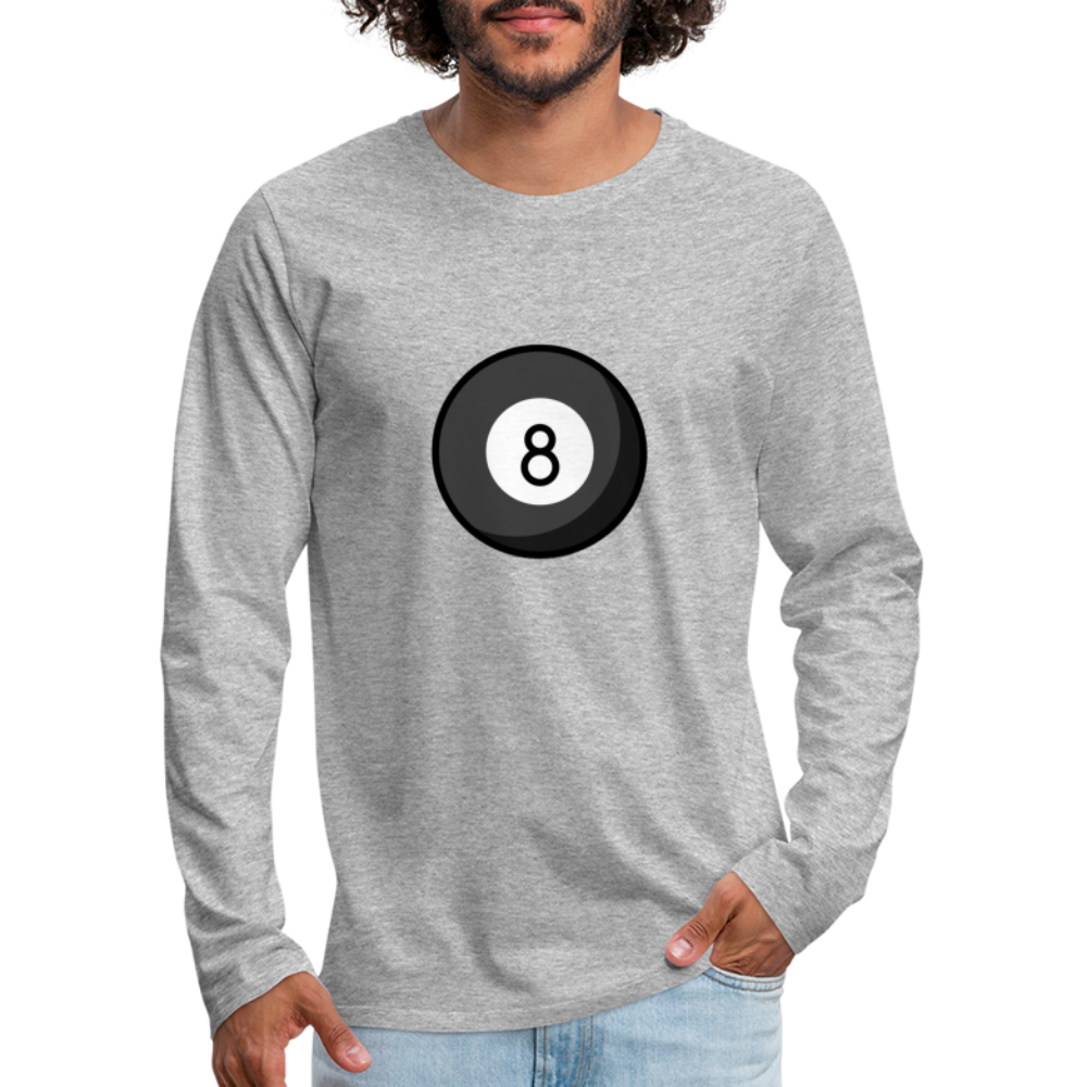 Customizable Eight Ball Moji Men's Premium Long Sleeve T-Shirt - Emoji.Express - heather gray