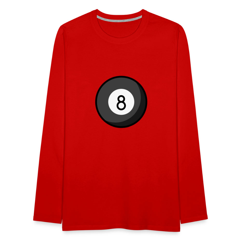 Customizable Eight Ball Moji Men's Premium Long Sleeve T-Shirt - Emoji.Express - red