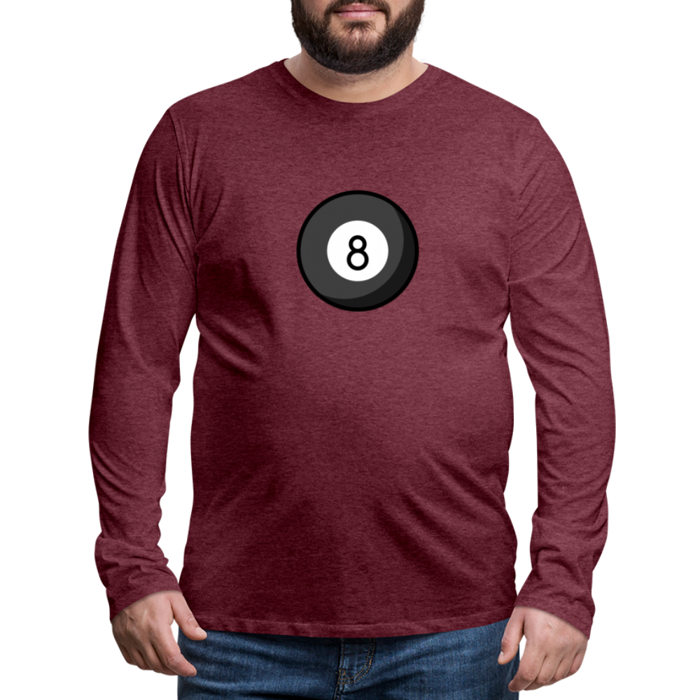 Customizable Eight Ball Moji Men's Premium Long Sleeve T-Shirt - Emoji.Express - heather burgundy