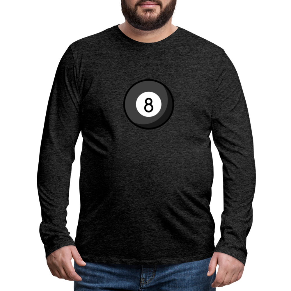 Customizable Eight Ball Moji Men's Premium Long Sleeve T-Shirt - Emoji.Express - charcoal grey
