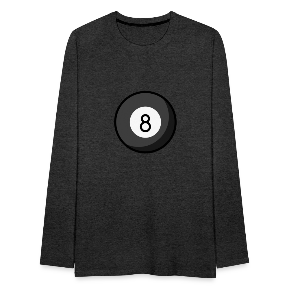 Customizable Eight Ball Moji Men's Premium Long Sleeve T-Shirt - Emoji.Express - charcoal grey