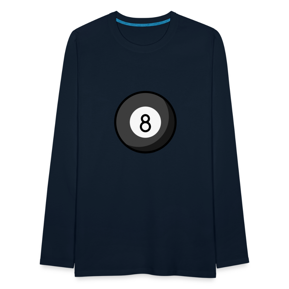 Customizable Eight Ball Moji Men's Premium Long Sleeve T-Shirt - Emoji.Express - deep navy