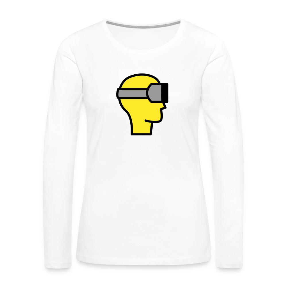 Customizable Virtual Reality Moji Women's Premium Long Sleeve T-Shirt - Emoji.Express - white