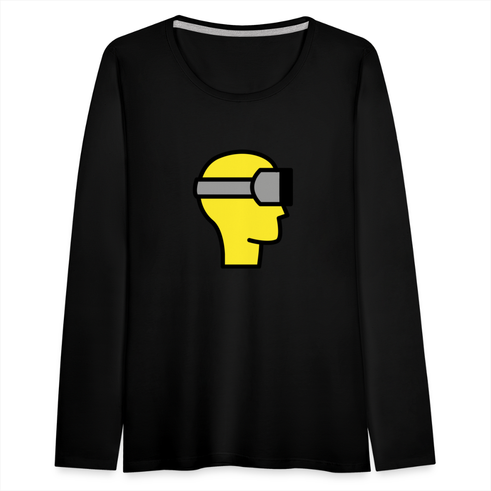 Customizable Virtual Reality Moji Women's Premium Long Sleeve T-Shirt - Emoji.Express - black