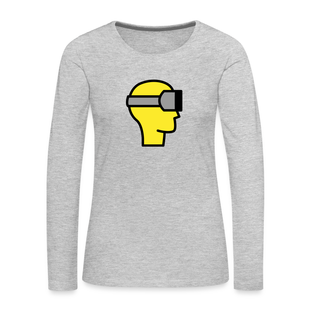 Customizable Virtual Reality Moji Women's Premium Long Sleeve T-Shirt - Emoji.Express - heather gray