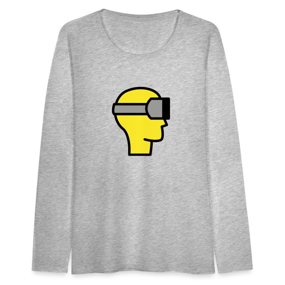 Customizable Virtual Reality Moji Women's Premium Long Sleeve T-Shirt - Emoji.Express - heather gray