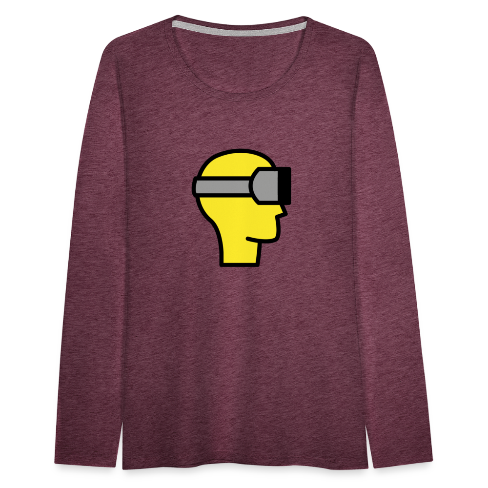Customizable Virtual Reality Moji Women's Premium Long Sleeve T-Shirt - Emoji.Express - heather burgundy