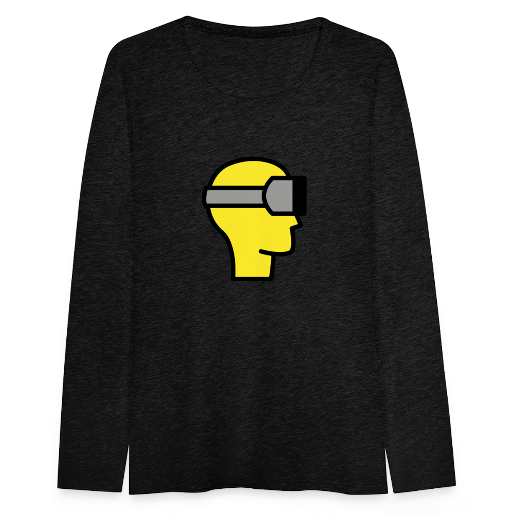 Customizable Virtual Reality Moji Women's Premium Long Sleeve T-Shirt - Emoji.Express - charcoal grey