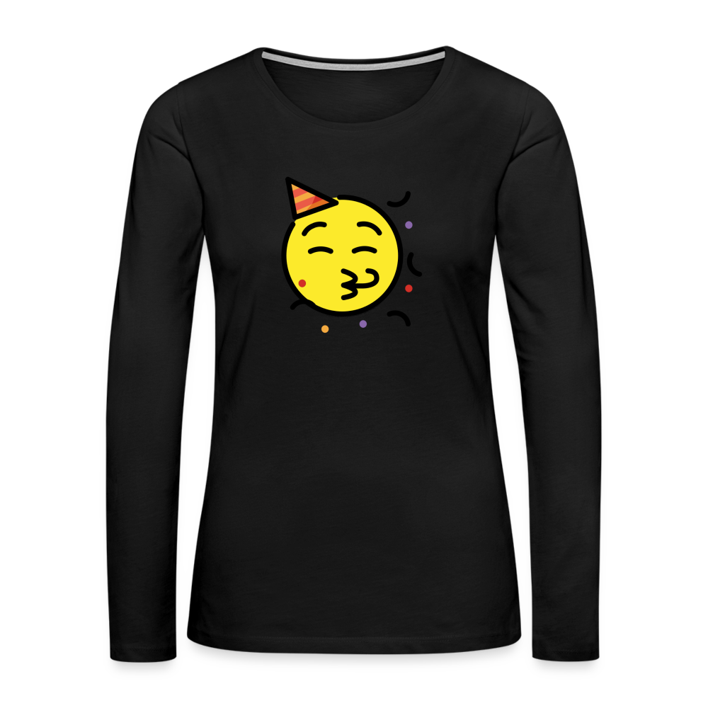 Customizable Party Face Moji Women's Premium Long Sleeve T-Shirt - Emoji.Express - black