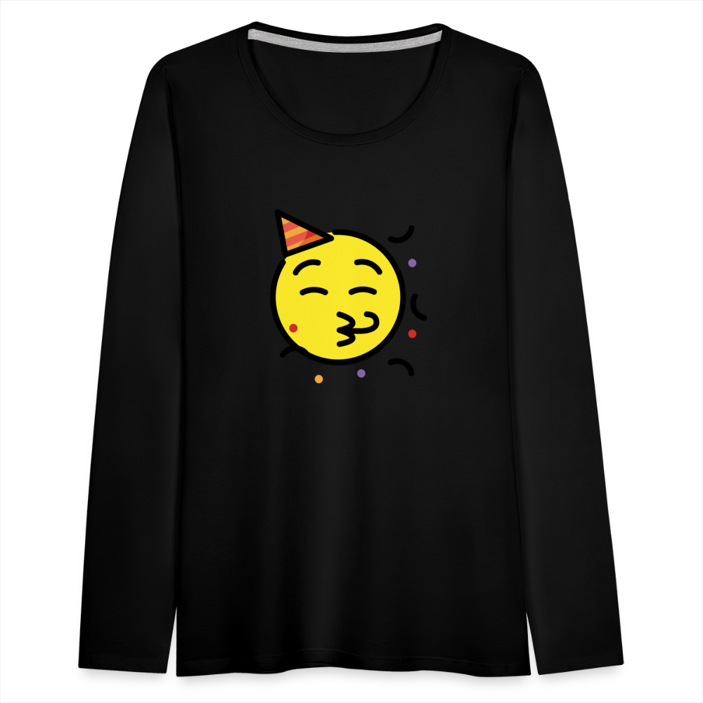 Customizable Party Face Moji Women's Premium Long Sleeve T-Shirt - Emoji.Express - black