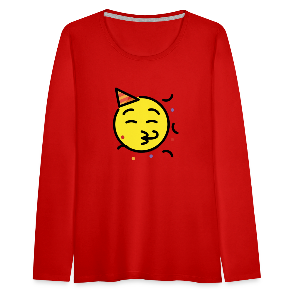 Customizable Party Face Moji Women's Premium Long Sleeve T-Shirt - Emoji.Express - red