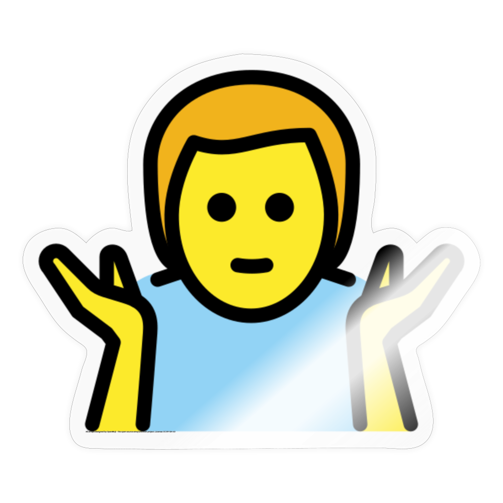 Man Shrugging Moji Sticker - Emoji.Express - transparent glossy
