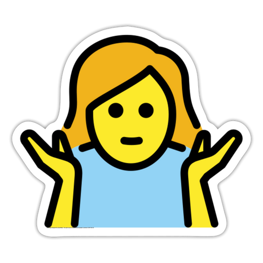 Woman Shrugging Moji Sticker - Emoji.Express - white matte