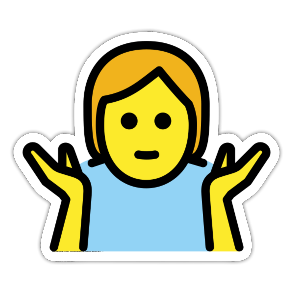 Person Shrugging Moji Sticker - Emoji.Express - white matte