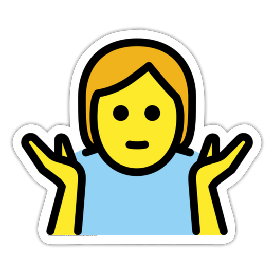 Person Shrugging Moji Sticker - Emoji.Express - white matte