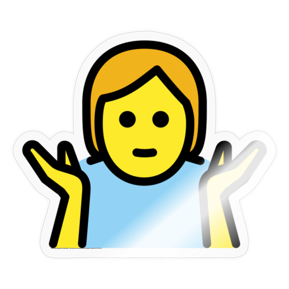 Person Shrugging Moji Sticker - Emoji.Express - transparent glossy