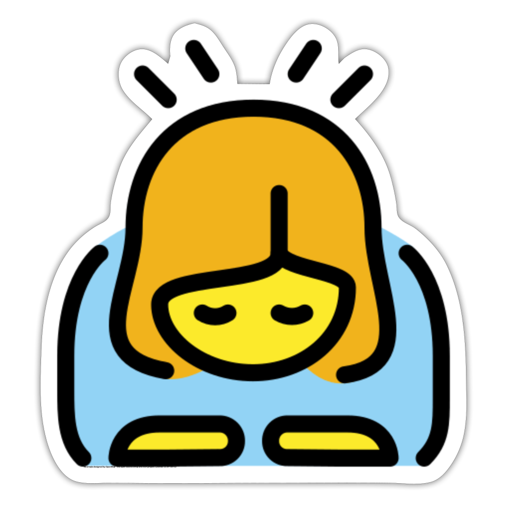 Bowing Woman Moji Sticker - Emoji.Express - white matte